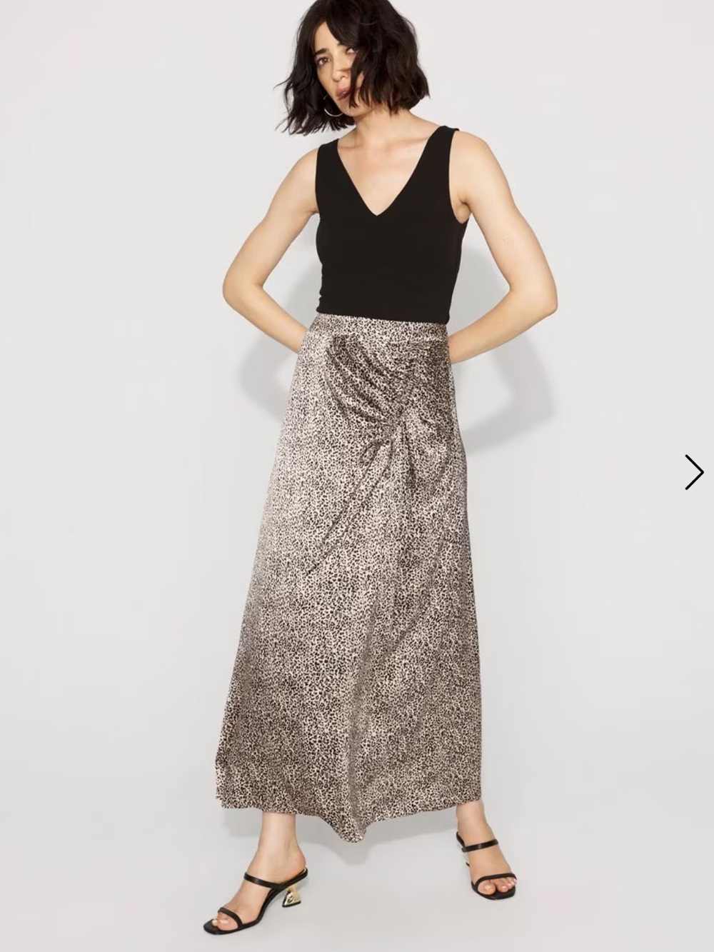 White House Black Market Black and White Leopard Print Maxi Skirt